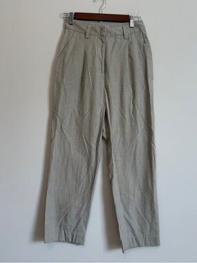 Sage Green Pleated Trousers Women S Tapered Dress Pant Lightweight Academia Crop